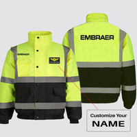 Thumbnail for Embraer & Text Designed Reflective Winter Jackets