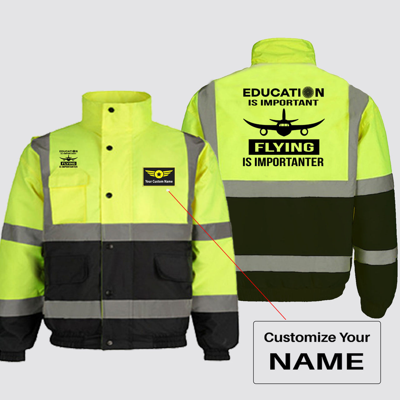 Flying is Importanter Designed Reflective Winter Jackets