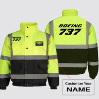 Thumbnail for Boeing 737 & Text Designed Reflective Winter Jackets