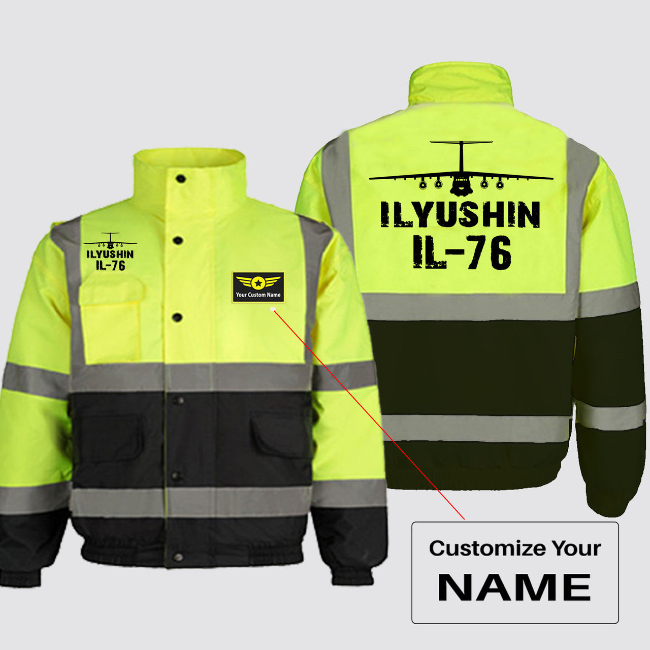 ILyushin IL-76 & Plane Designed Reflective Winter Jackets