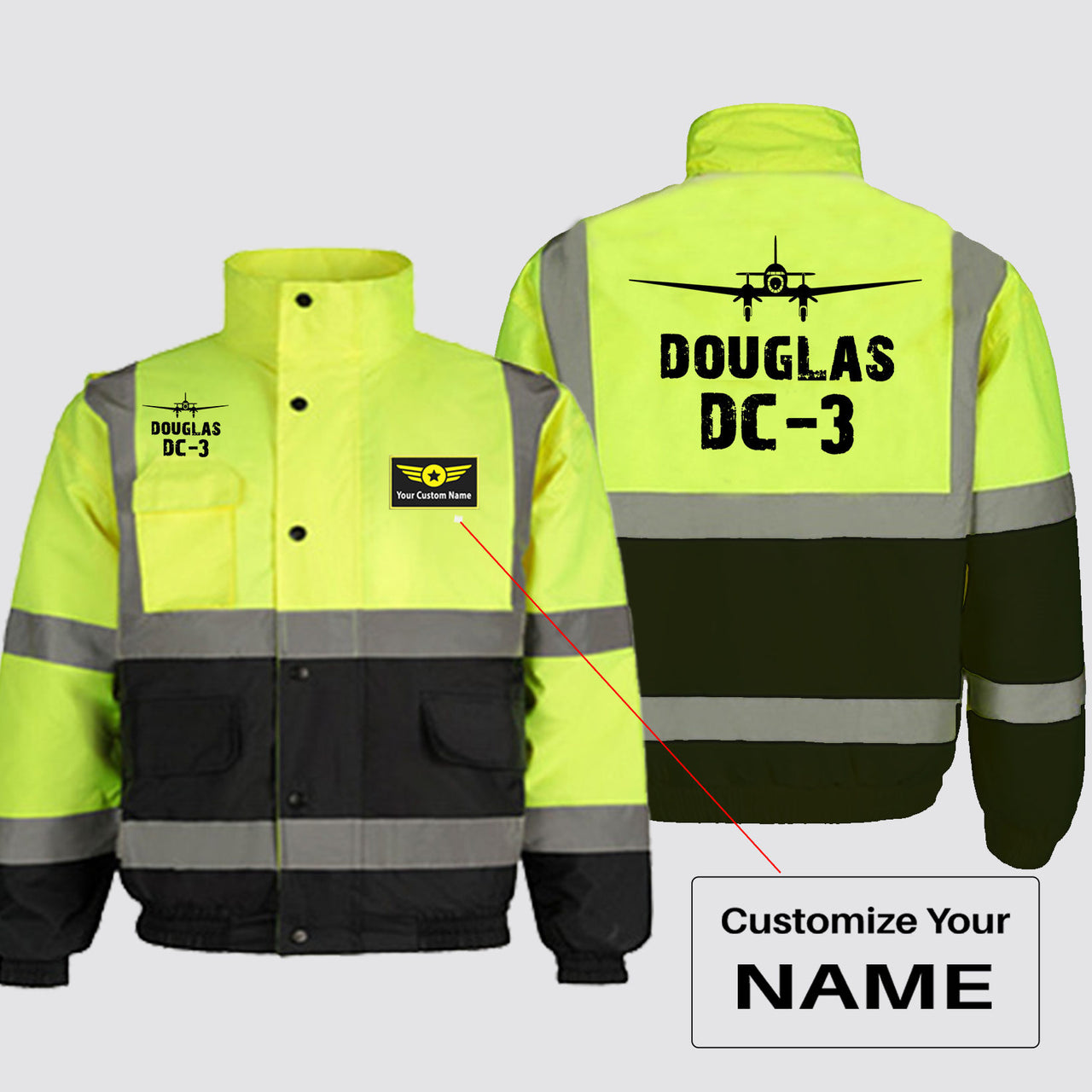 Douglas DC-3 & Plane Designed Reflective Winter Jackets