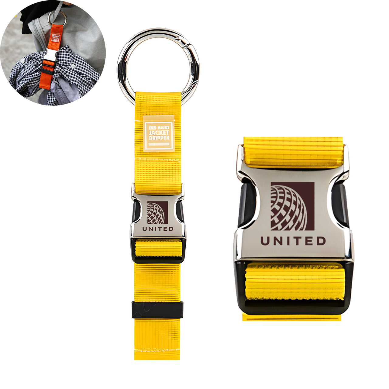 United Airlines Designed Portable Luggage Strap Jacket Gripper