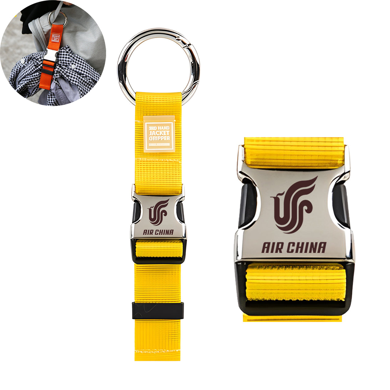 Air China Airlines Designed Portable Luggage Strap Jacket Gripper