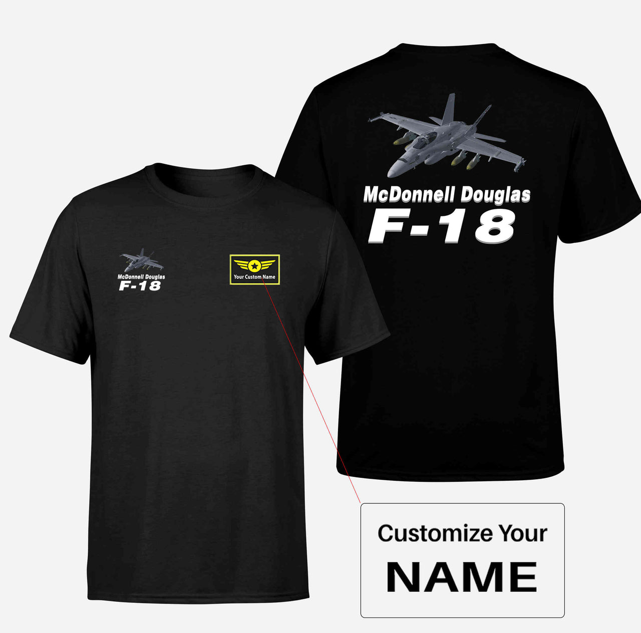 The McDonnell Douglas F18 Designed Double-Side T-Shirts