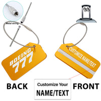 Thumbnail for Boeing 777 & Text Designed Fashion Metal Luggage Tags