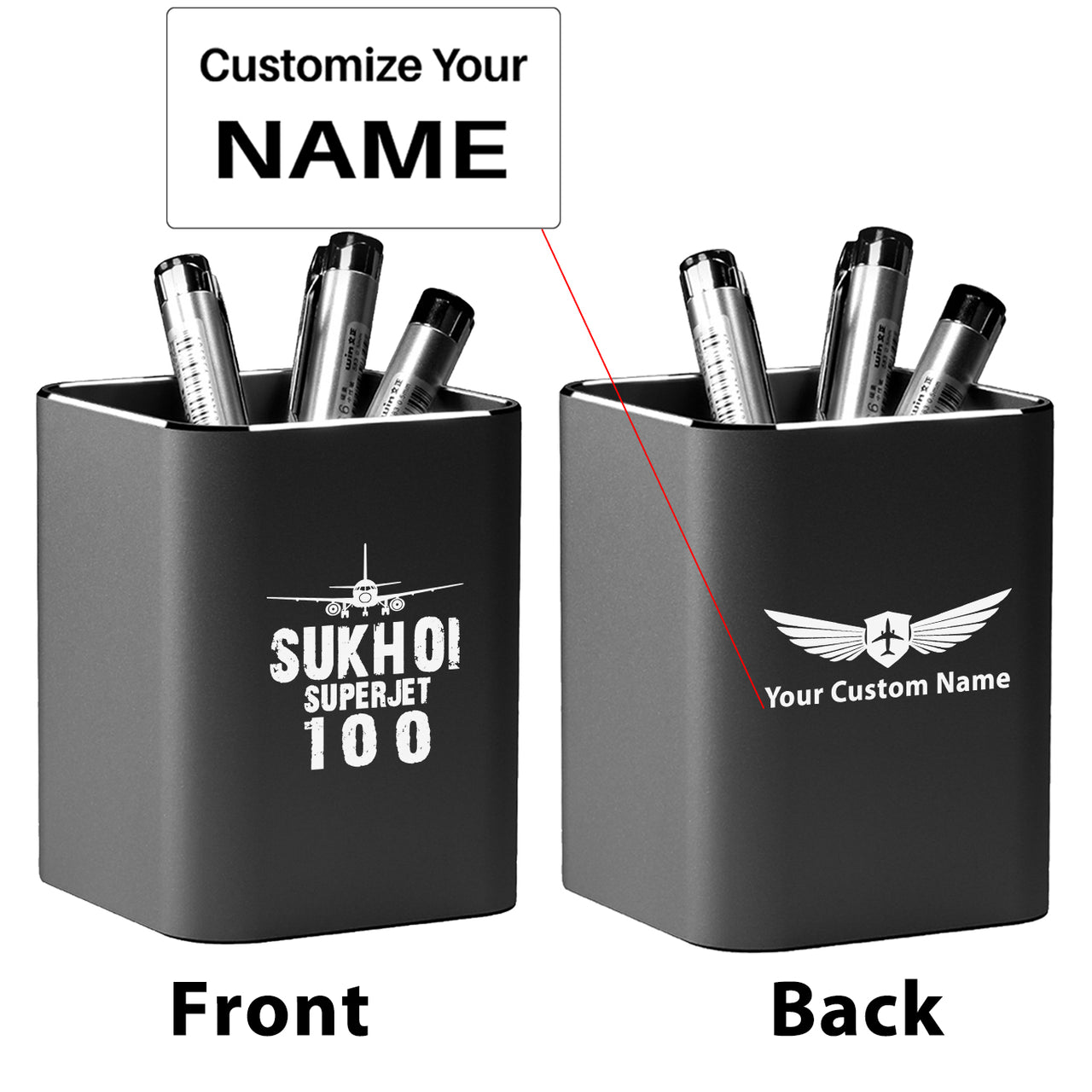 Sukhoi Superjet 100 & Plane Designed Aluminium Alloy Pen Holders