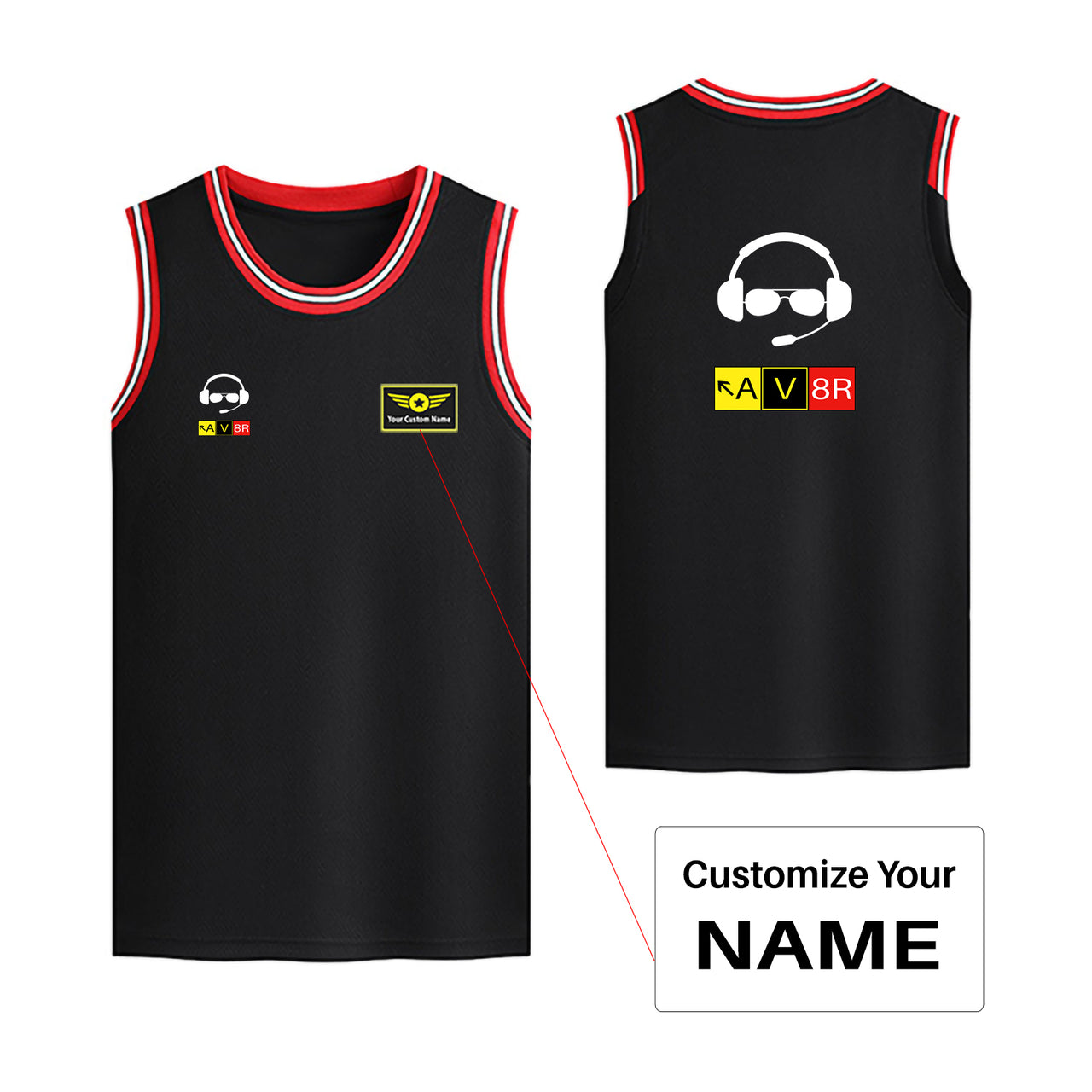 AV8R 2 Designed Basketball Style Sports Tank Tops