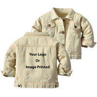Thumbnail for Custom Design Image Logo Designed Children Denim Jackets