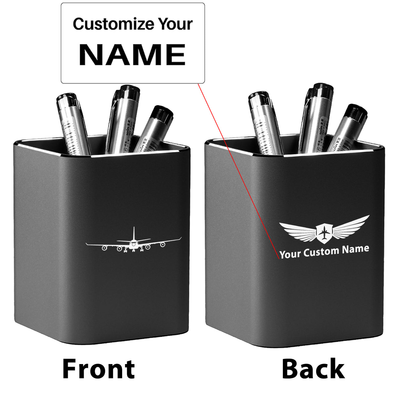 Airbus A340 Silhouette Designed Aluminium Alloy Pen Holders
