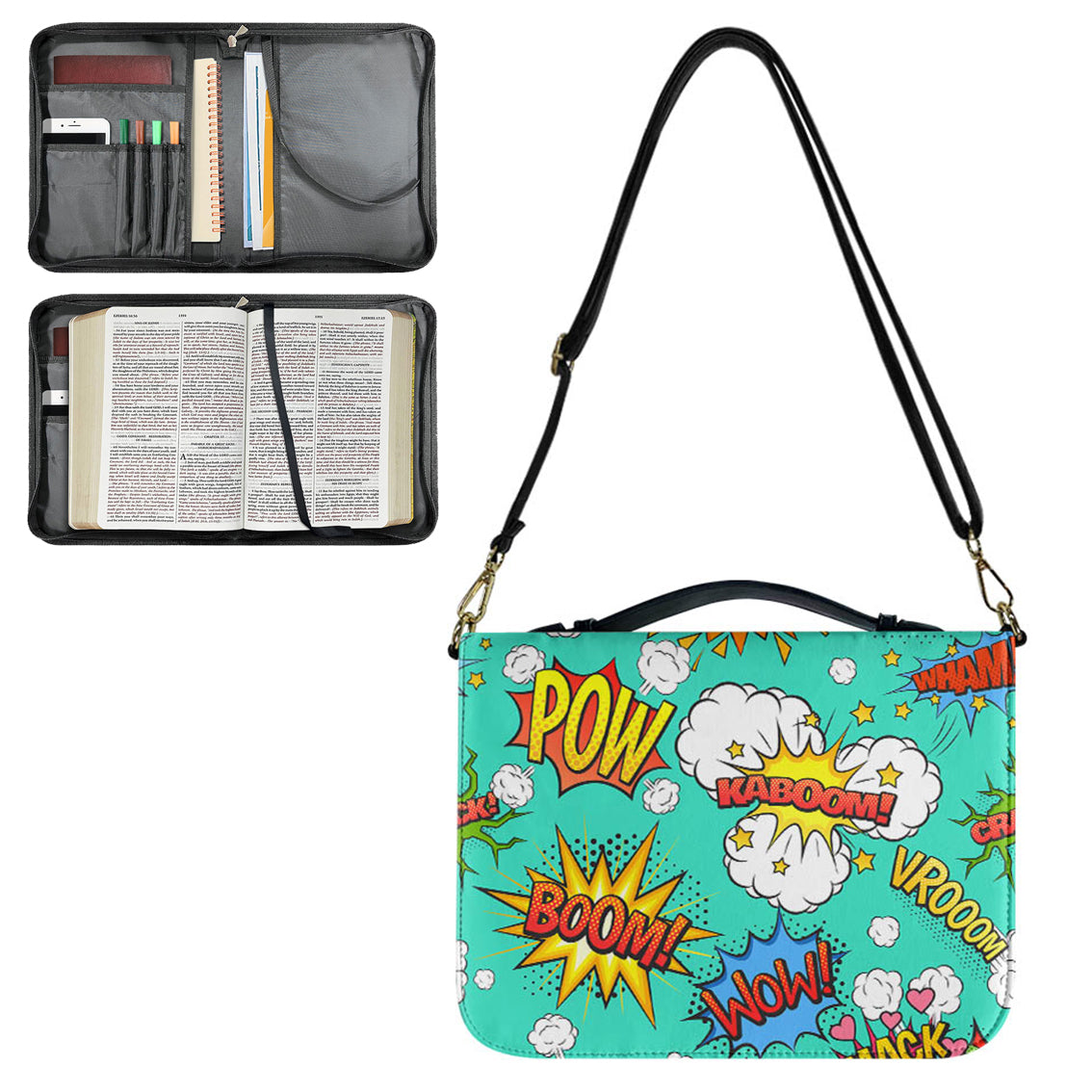 Mixed Comics Designed PU Accessories Bags Strap Style