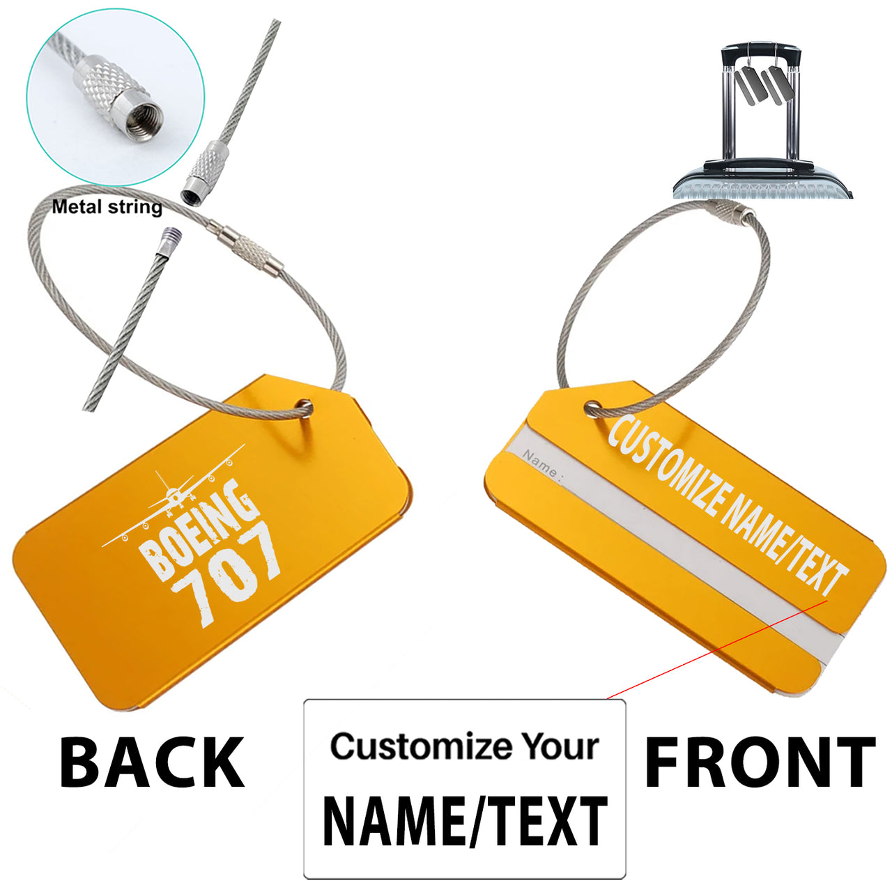 Boeing 707 & Plane Designed Fashion Metal Luggage Tags