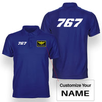 Thumbnail for 767 Flat Text Designed Double Side Polo T-Shirts