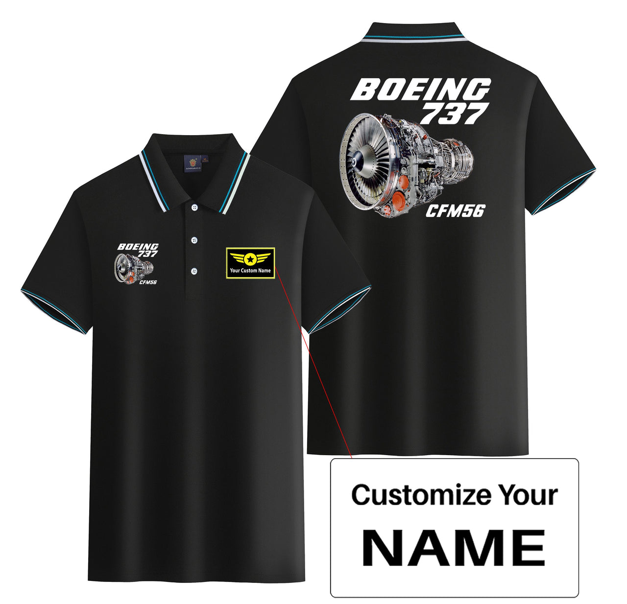 Boeing 737 Engine & CFM56 Designed Stylish Polo T-Shirts (Double-Side)