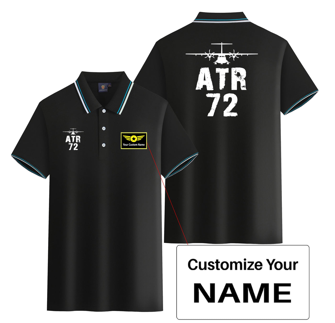 ATR-72 & Plane Designed Stylish Polo T-Shirts (Double-Side)