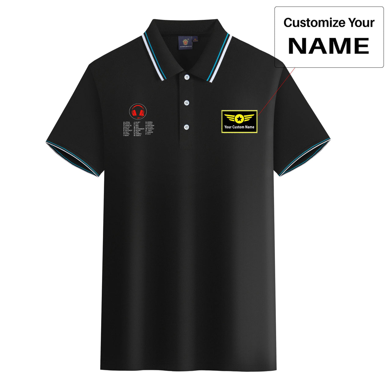 Aviation Alphabet 3 Designed Stylish Polo T-Shirts