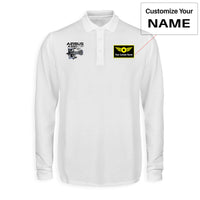 Thumbnail for Airbus A350 & Trent Wxb Engine Designed Long Sleeve Polo T-Shirts