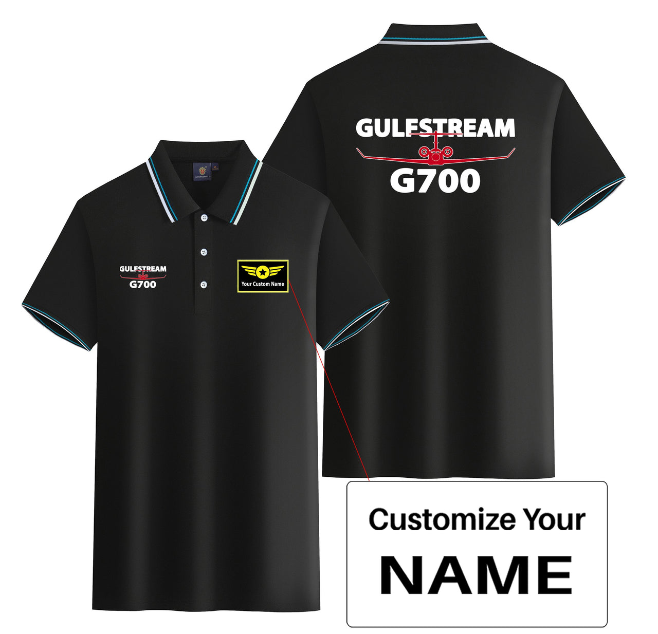 Amazing Gulfstream G700 Designed Stylish Polo T-Shirts (Double-Side)