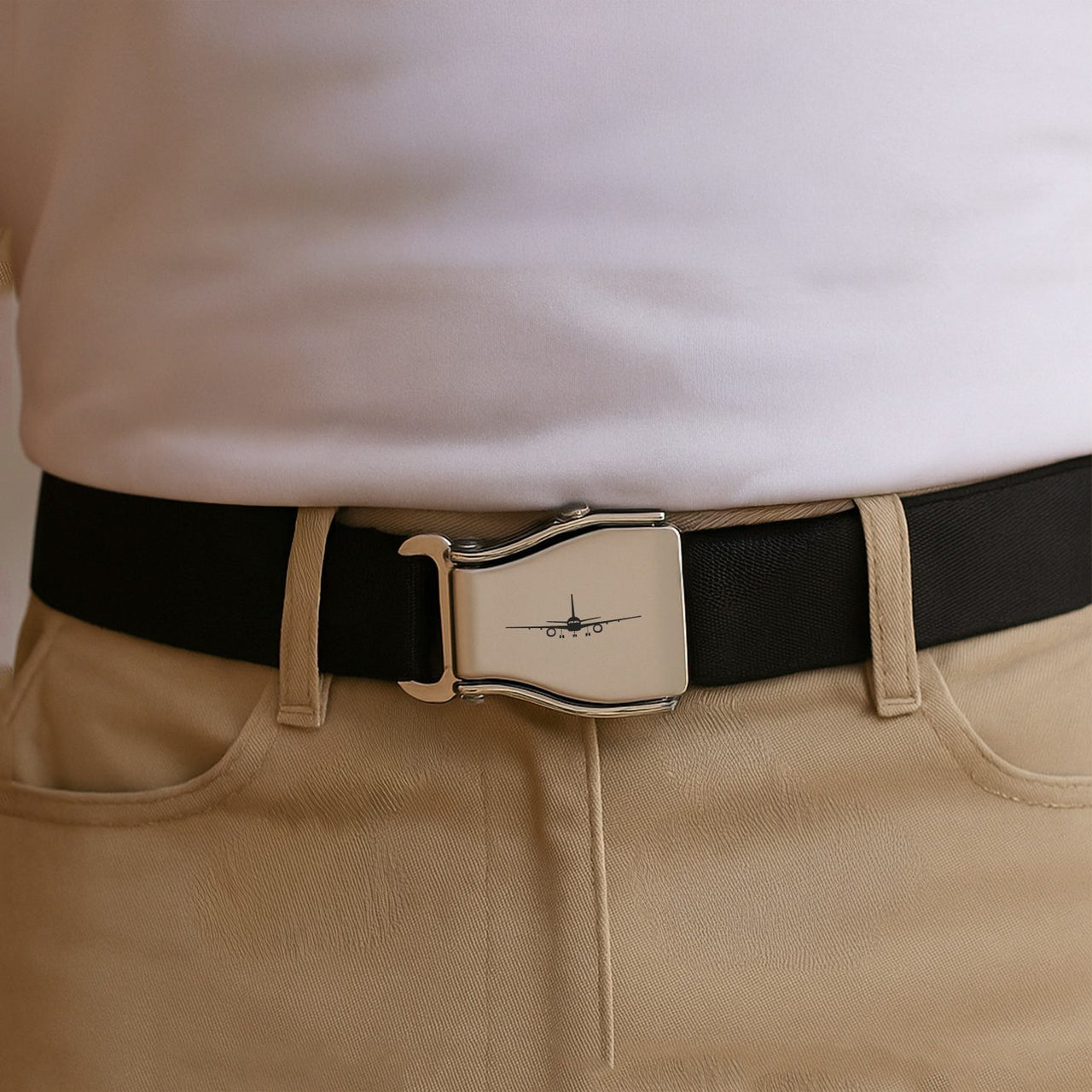 Boeing 757 Silhouette Designed Fashion Airplane Seat Belts