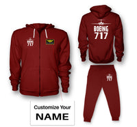 Thumbnail for Boeing 717 & Plane Designed Zipped Hoodies & Sweatpants Set