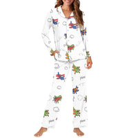 Thumbnail for Colorful Cartoon Planes Designed Women Button Pajamas