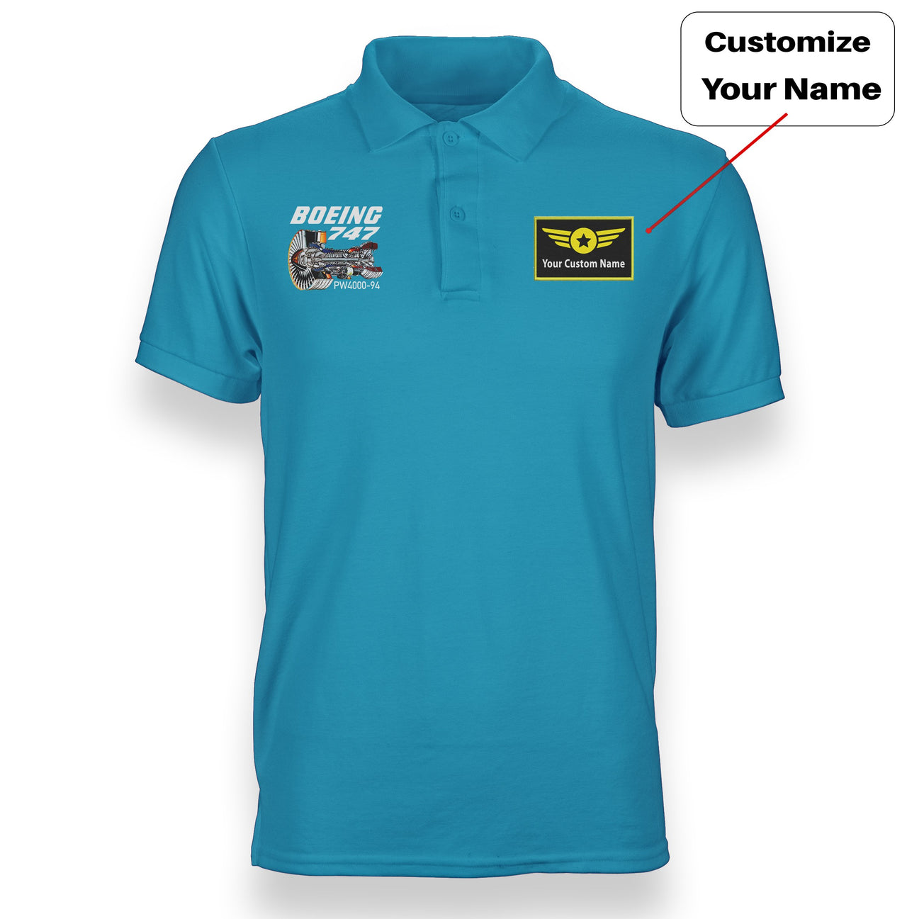 Boeing 747 & PW4000-94 Engine Designed "WOMEN" Polo T-Shirts