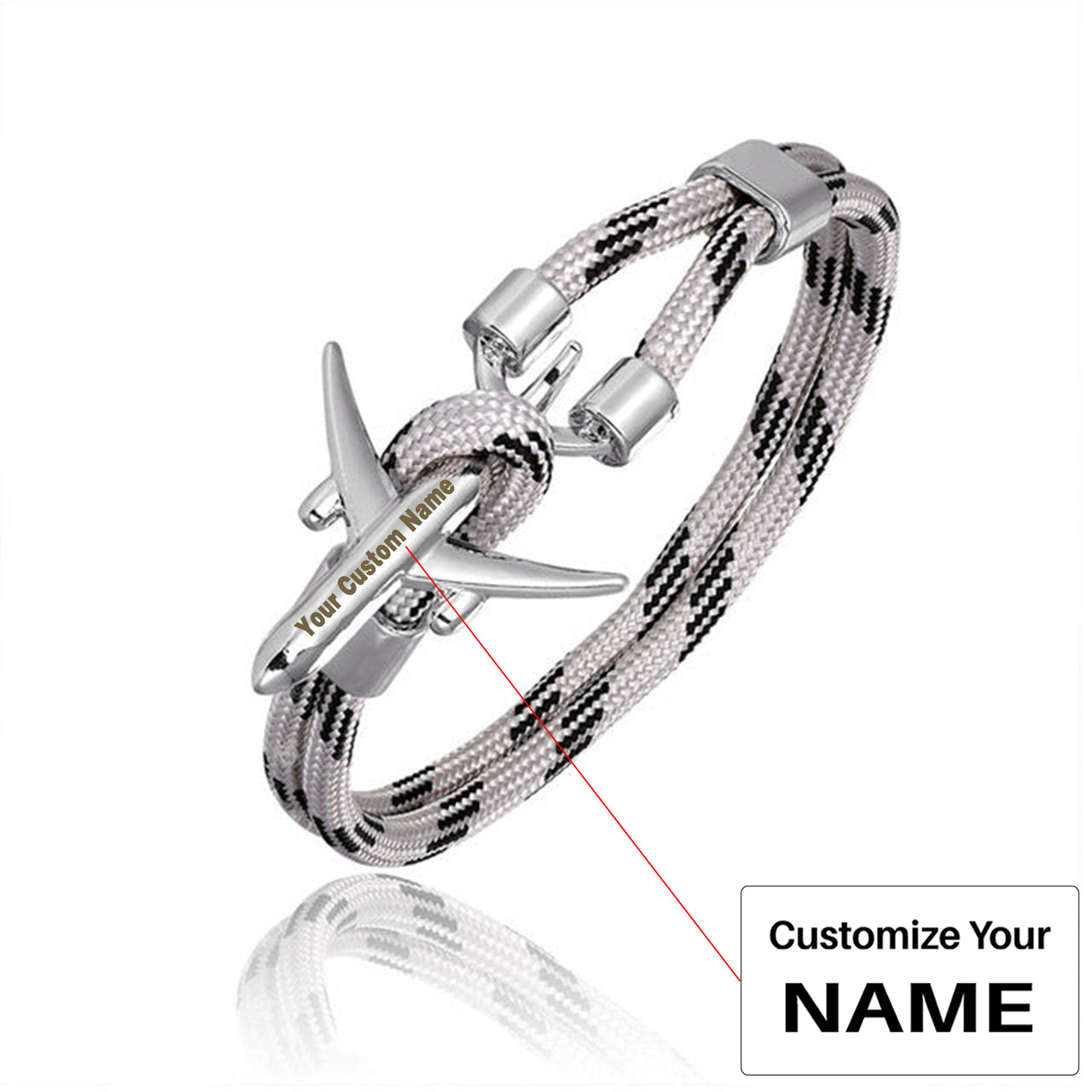 (Edition 2) Super Quality Stylish Airplane Shape Bracelets Silver  (Mixed Colours)