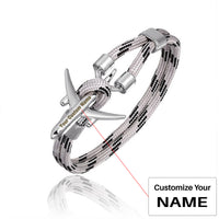 Thumbnail for (Edition 2) Super Quality Stylish Airplane Shape Bracelets Silver  (Mixed Colours)