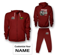 Thumbnail for Boeing 777 & GE90 Engine Designed Zipped Hoodies & Sweatpants Set
