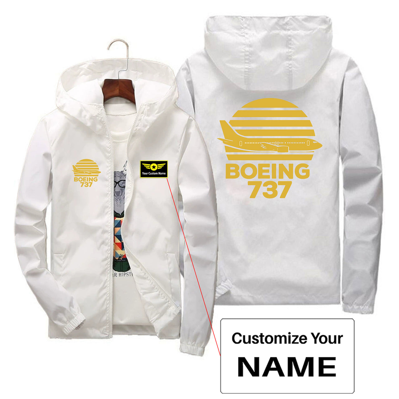 Retro Boeing 737 Designed Thin Windbreaker Jackets
