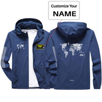 Thumbnail for World Map (Text) Sport & Running Jackets