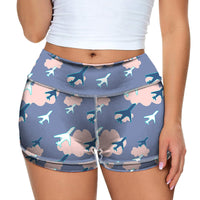 Thumbnail for Cool & Super Airplanes (Vol2) Designed Women Yoga Shorts Pants