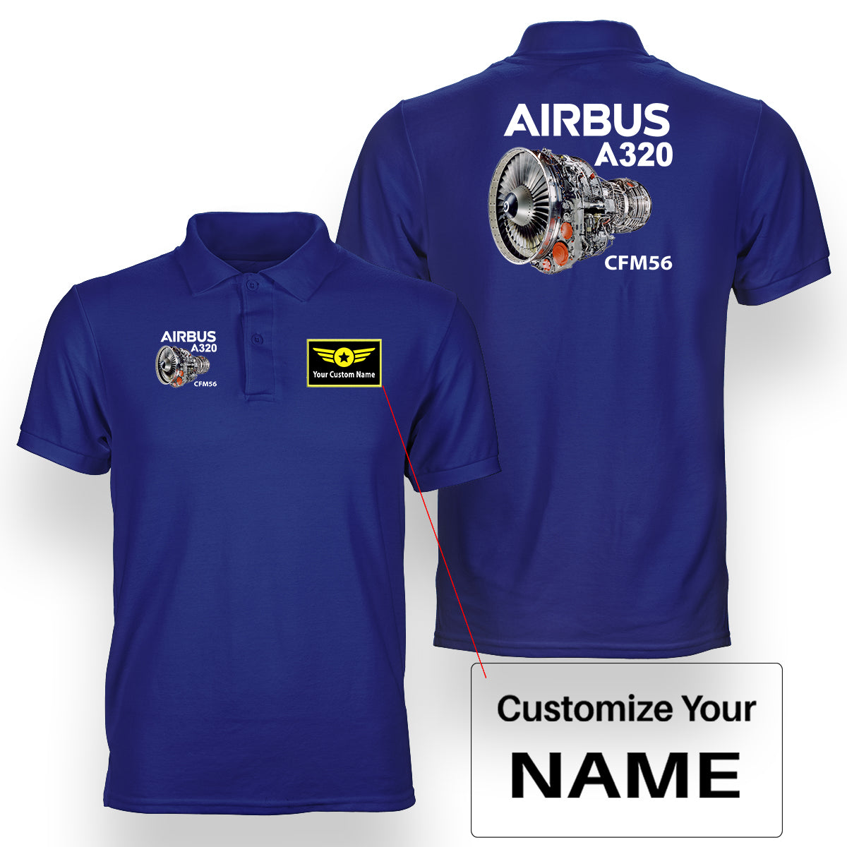 Airbus A320 & CFM56 Engine Designed Double Side Polo T-Shirts