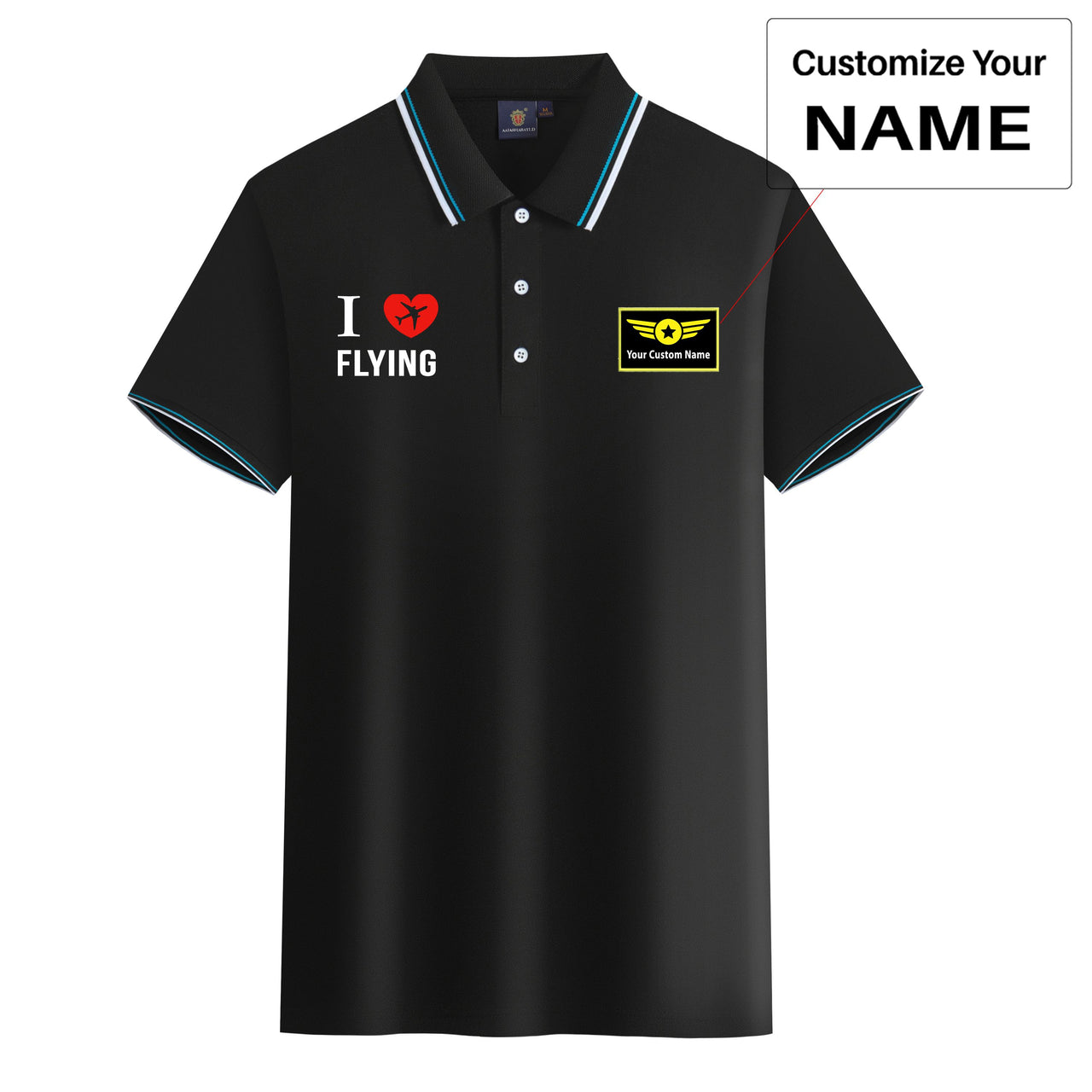 I Love Flying Designed Stylish Polo T-Shirts
