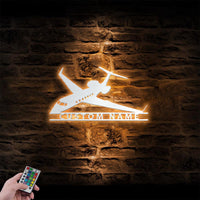 Thumbnail for Amazing Business Jet Aircraft (FL-14) Designed Metal Wall Art LED Light