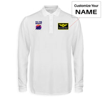 Thumbnail for Fly The Night Designed Long Sleeve Polo T-Shirts
