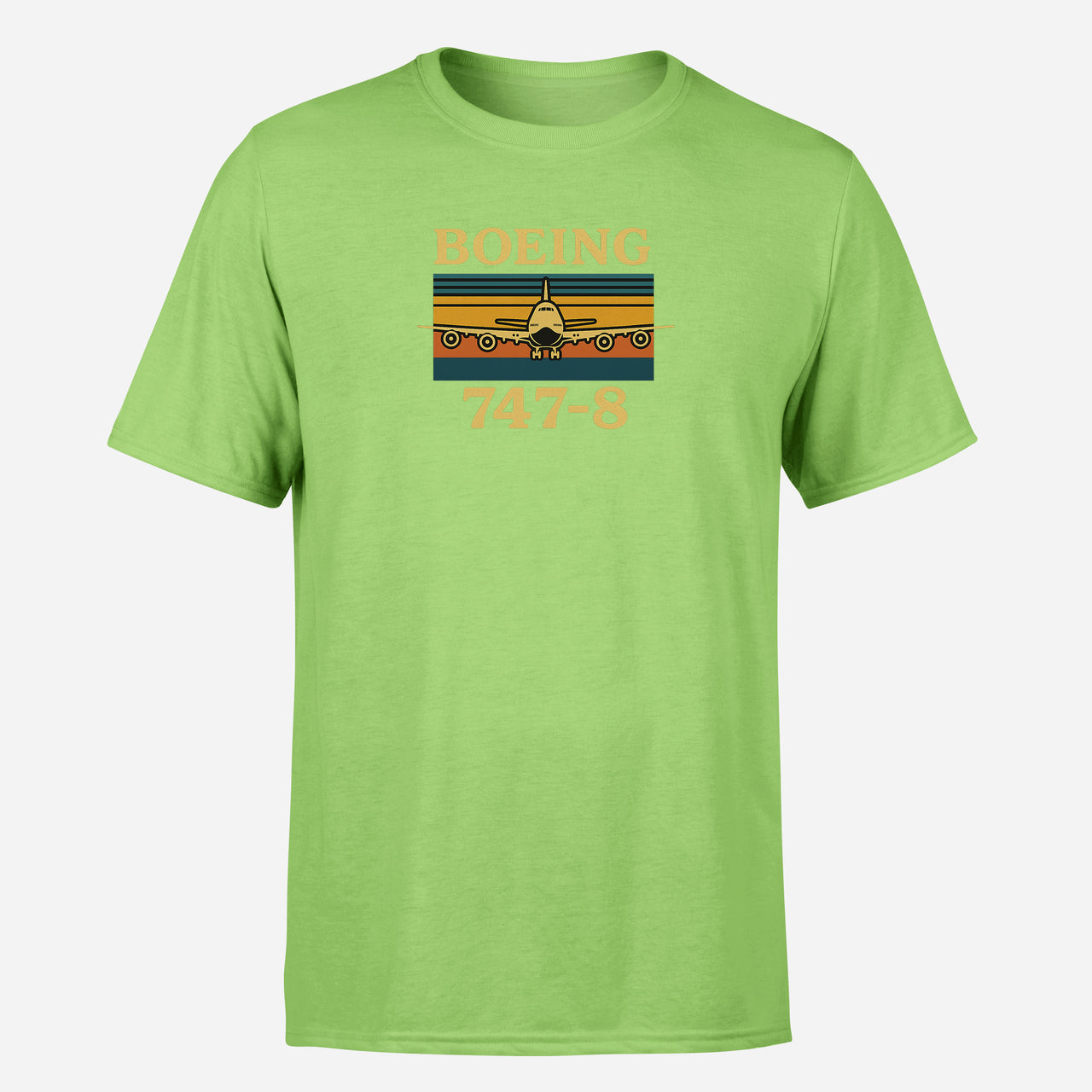 Retro Boeign 747-8 Design Super Quality T-Shirts