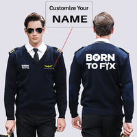 Thumbnail for Born To Fix Airplanes Designed Wool Pilot Sweaters