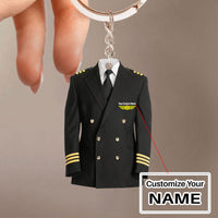 Thumbnail for Black Pilot Suit Jackets & Coat Uniform Acrylic Keychain