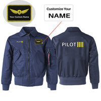 Thumbnail for Pilot & Stripes (4 Lines) Designed Embroidered Patch Attachable Jackets