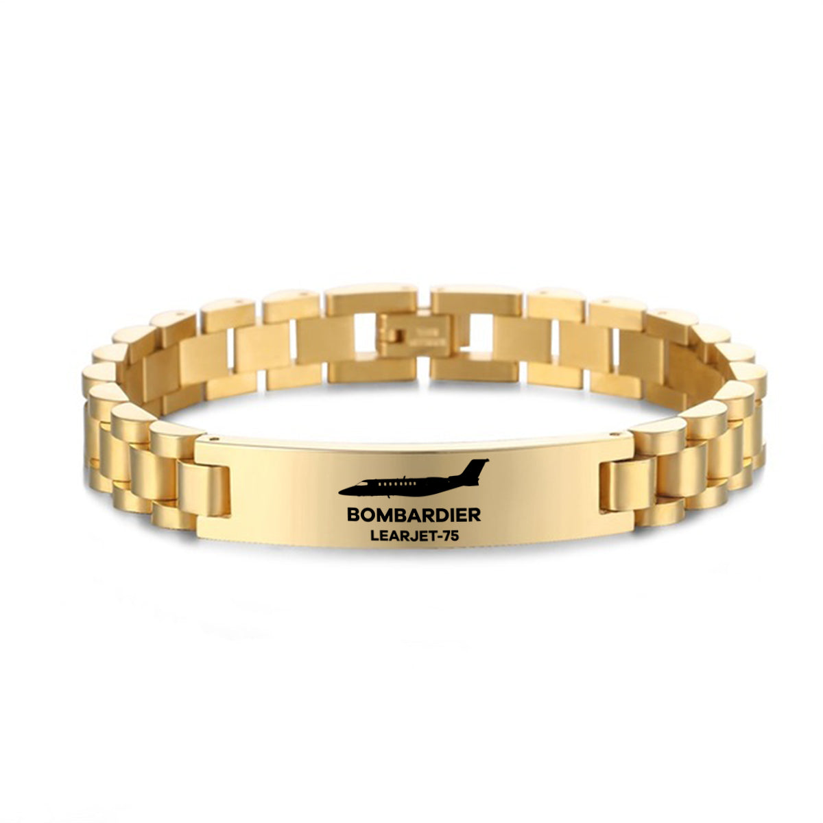 The Bombardier Learjet 75 Designed Stainless Steel Chain Bracelets