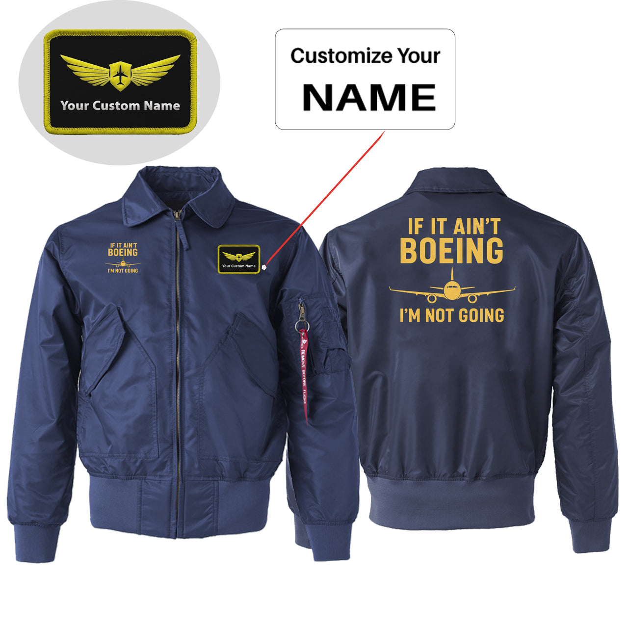 Special If It Ain't Boeing I'm Not Going! Designed Embroidered Patch Attachable Jackets