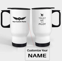 Thumbnail for Trust Me I'm a Pilot 2 Designed Travel Mugs (With Holder)