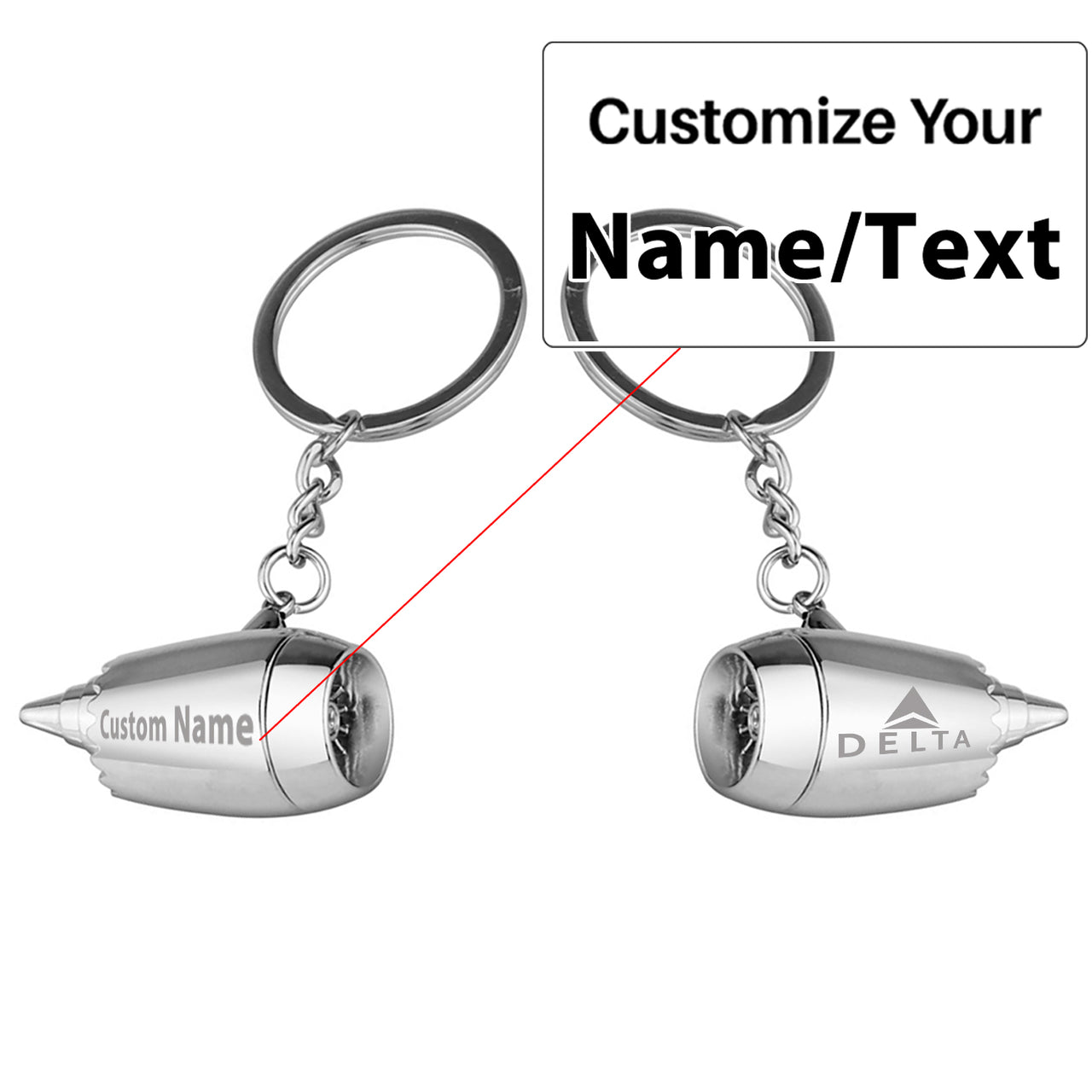 Delta Air Lines Jet Engine Turbine Key Chains