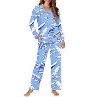 Thumbnail for Retro & Vintage Airplanes Designed Women Button Pajamas