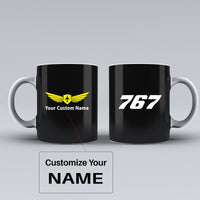 Thumbnail for 767 Flat Text Designed Ceramic White Mugs