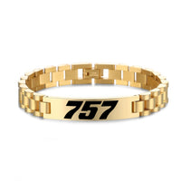 Thumbnail for 757 Flat Text Designed Stainless Steel Chain Bracelets
