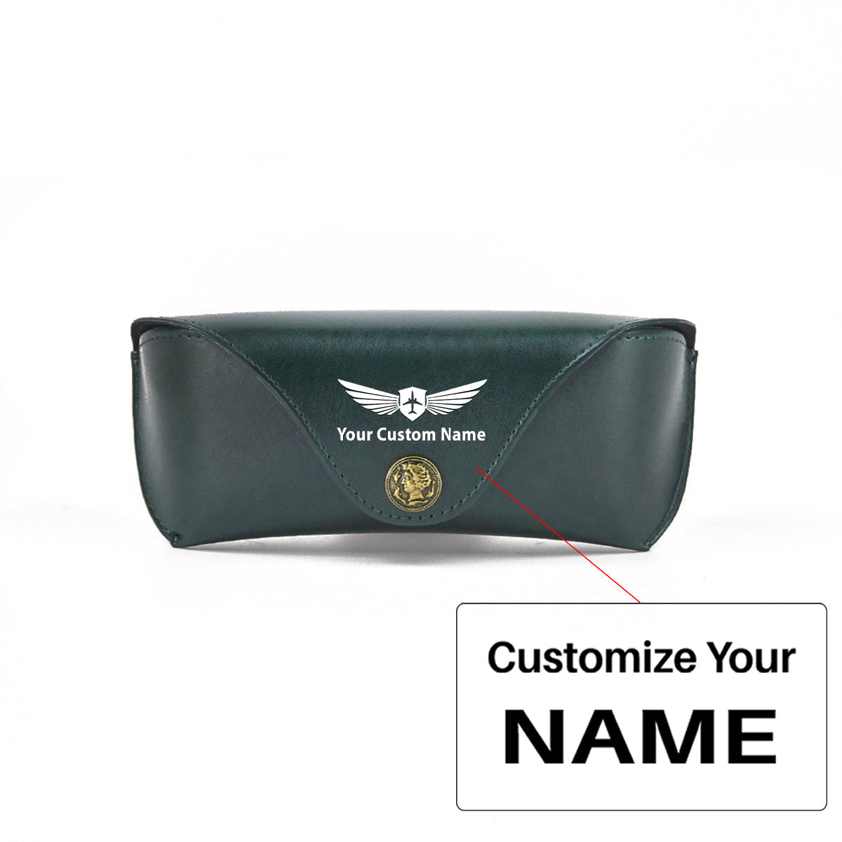 Your Custom Design & Image & Logo & Text Design  Soft Leather Compression Resistant(2) Glasses Case