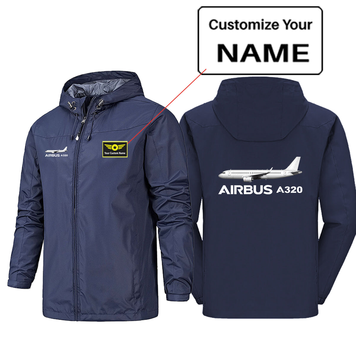 The Airbus A320 Designed Rain Jackets & Windbreakers