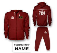 Thumbnail for Cessna 182 & Plane Designed Zipped Hoodies & Sweatpants Set