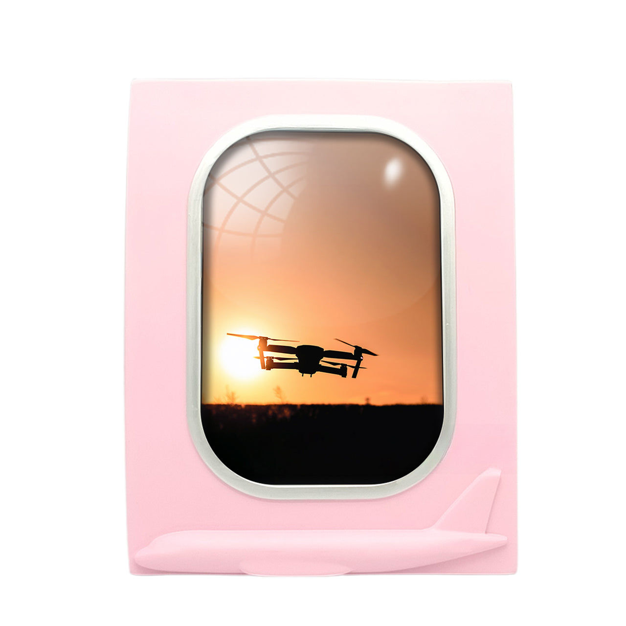 Amazing Drone in Sunset Designed Airplane Window Photo Frame